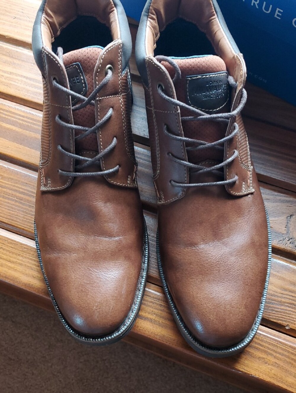 Nunn Bush Cognac Leather Chukka Lace-Up Boots